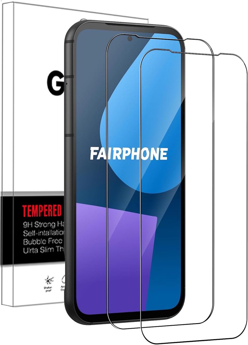 Beschermfolie Fairphone 5 - 2 stuks - 9H hardheid - krasbestendig - optimale bescherming - ShopVlot