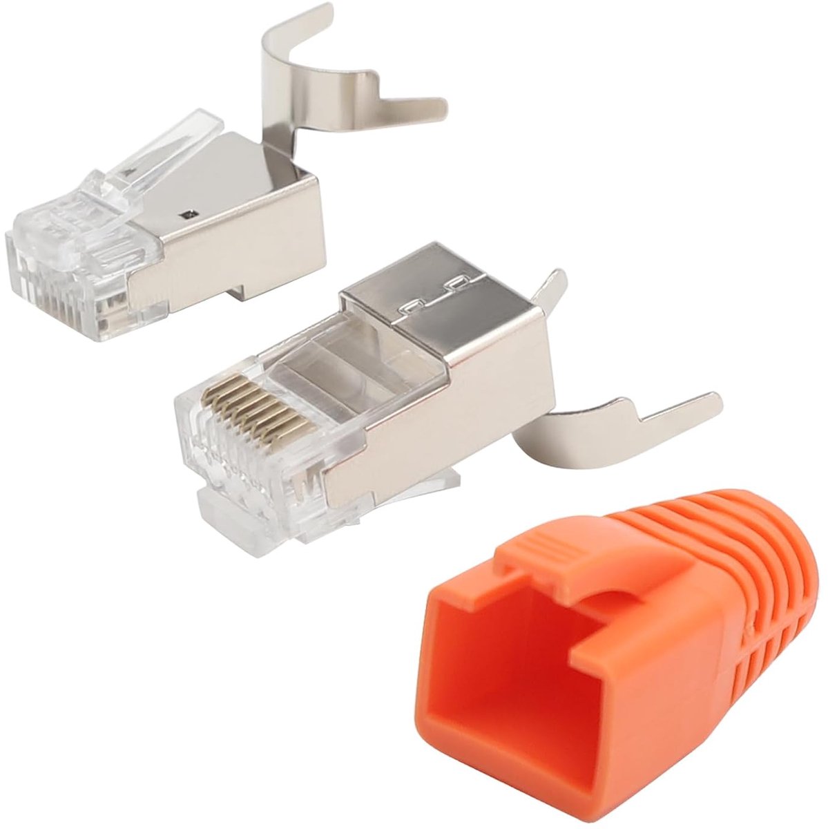 RJ45 plug pack van 10 - CAT 7 en CAT 6A - pass-through en afgeschermd - voor eenvoudig aansluiten - ShopVlot