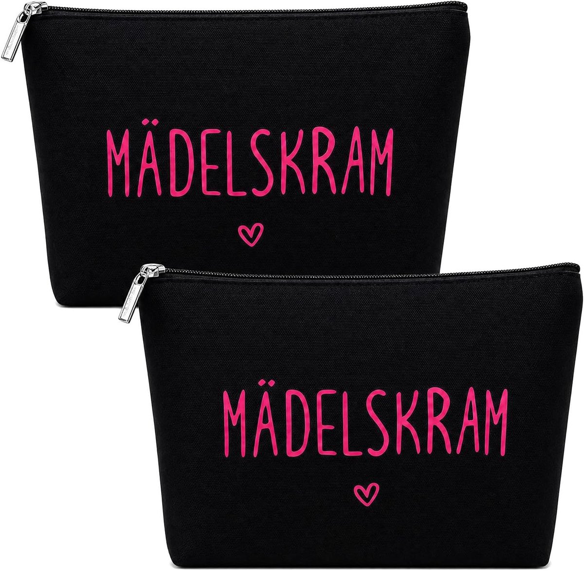 Make-uptas klein 22 x 18 cm - set van 2 - toilettas voor dames - ideaal voor onderweg - ShopVlot