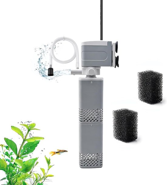 Binnenfilter voor aquarium 1000 l/u - stille aquariumpomp - verstelbaar - optimale watercirculatie - ShopVlot