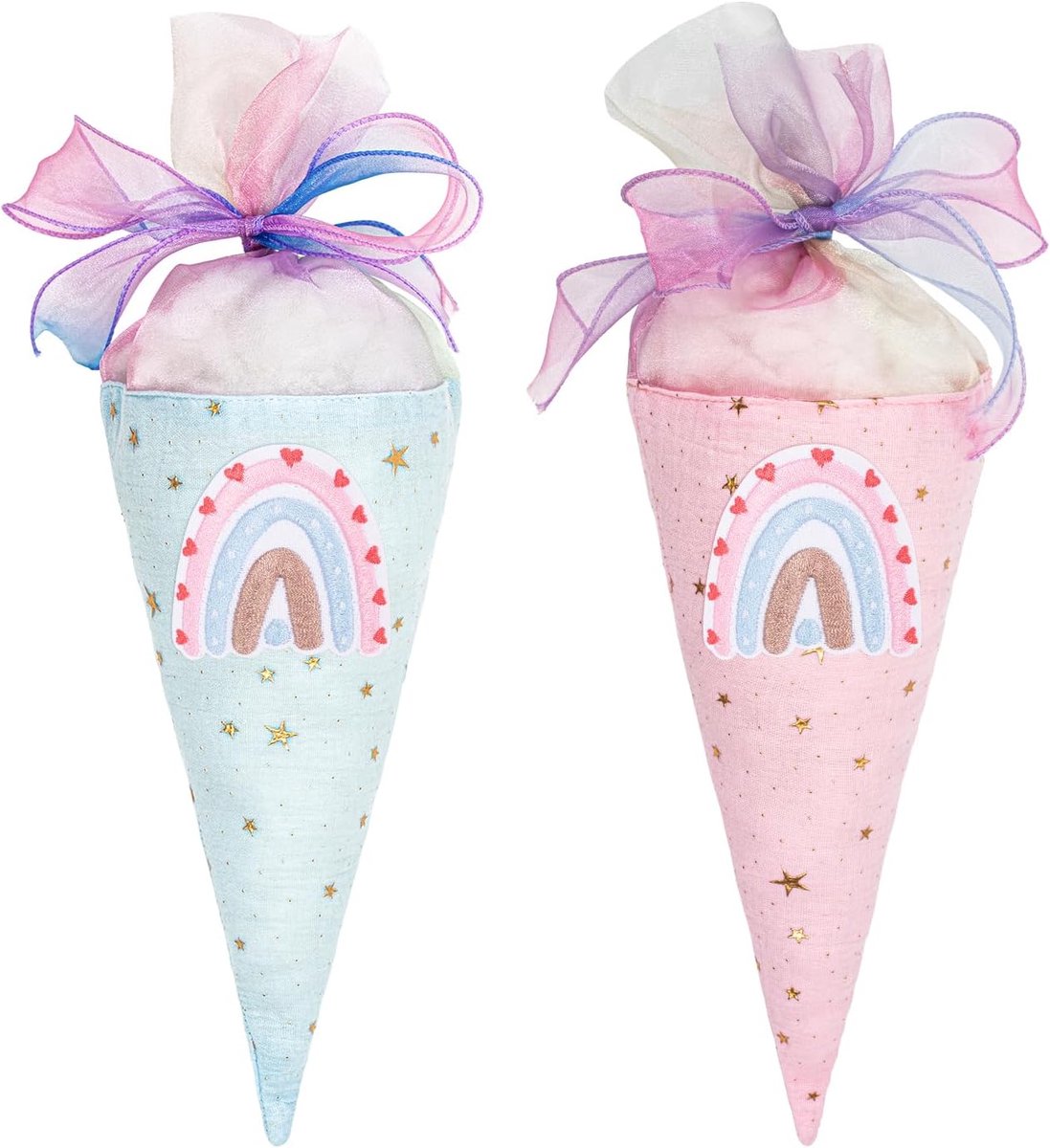 Schoolzakjes voor broers en zussen - 2 stuks klein - blauw en roze - perfect als cadeau voor basisschoolkinderen - ShopVlot
