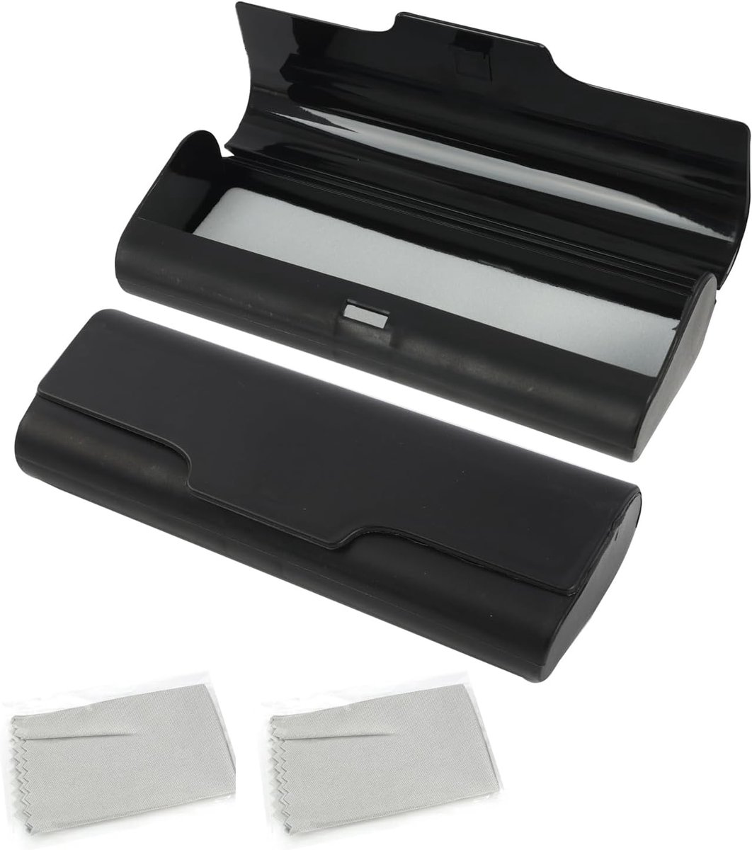 Set van 2 heldere kunststof glazen - ultra lichtgewicht - stijlvolle zwarte harde case - ShopVlot