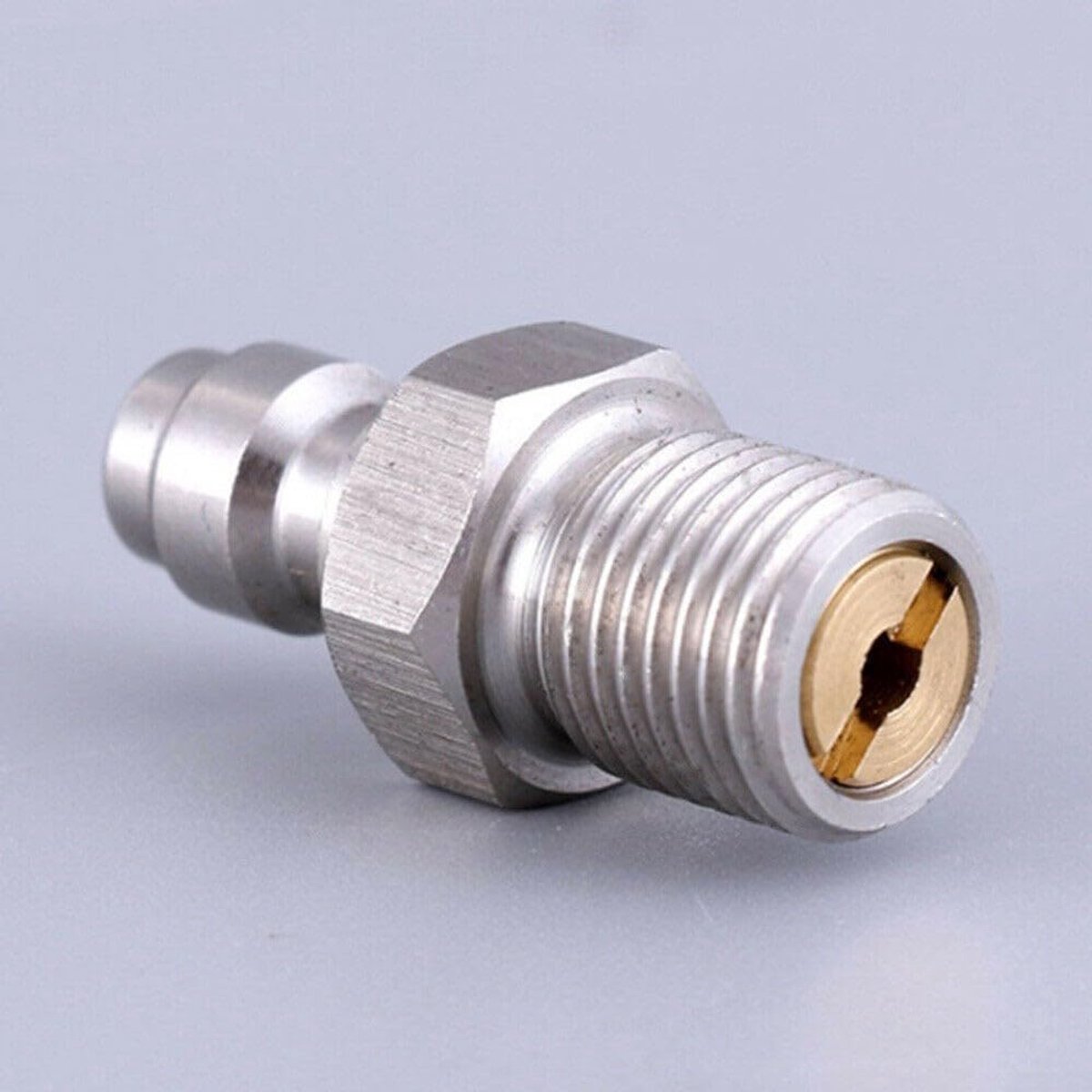 Snelsluiting koppeling voor slangverbinding - 8mm buitendraad - roestvrij staal/copper - ideaal voor hoge druk pompen - ShopVlot