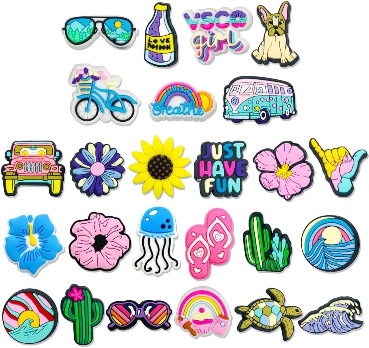 Beach charms 25 stuks - hars cartoon accessoires - Hawaii bloemen - voor handtassen en tassen - ShopVlot