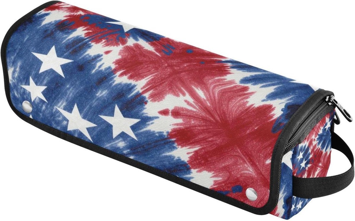 Haargereedschap Reistas - Krultang Houder - Stylingtools Opbergen - Hittebestendige Mat - 145 x 39 inch - Tie Dye Rood