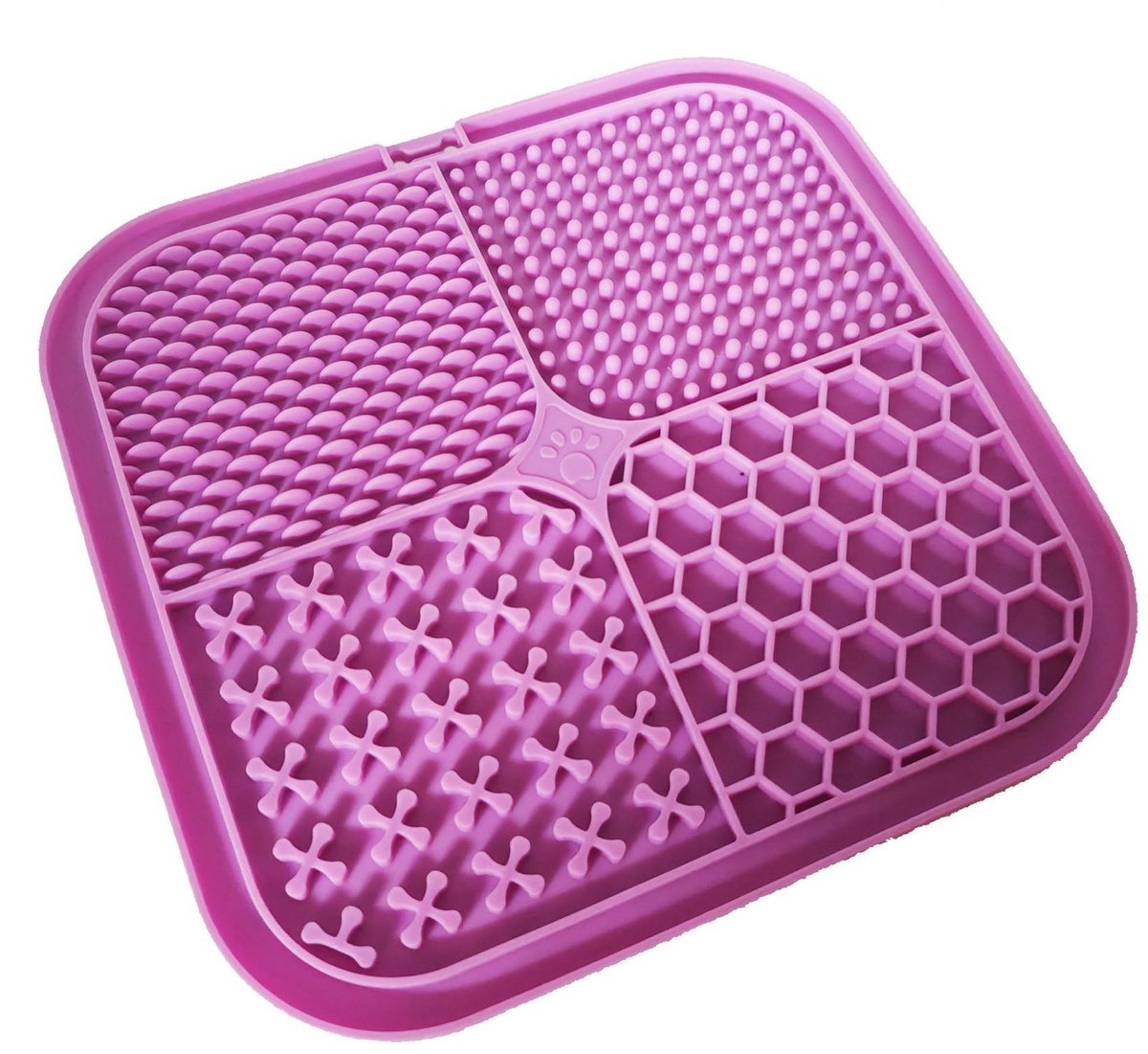 Claoner Likmat voor hond katten - Food grade silicone - Antislip zuignap - Slow feeder - Makkelijk schoonmaken - Paars
