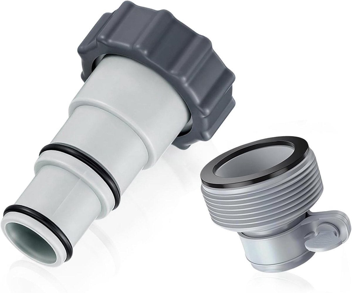 Poolslang adapter met vrouwelijke schroefdraad - 2 stuks - Type A en B - ideaal voor Intex zwembaden - ShopVlot