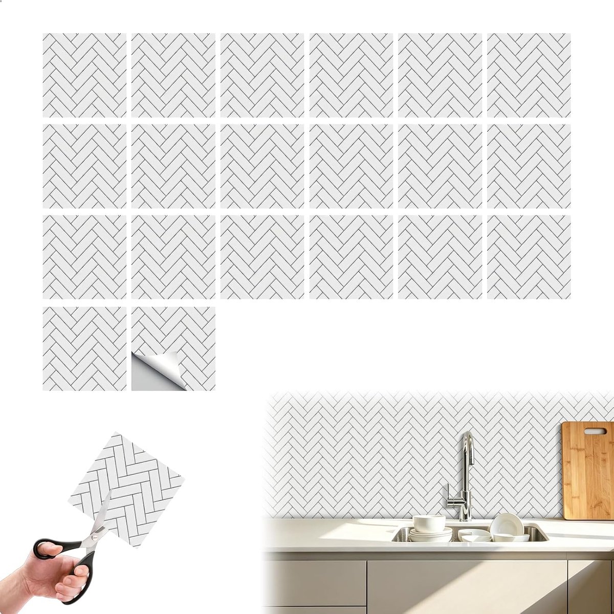 Tegelstickers 20 Stuks - PVC Wandstickers - Waterdicht Vinyl - Moderne uitstraling voor keuken en badkamer - ShopVlot