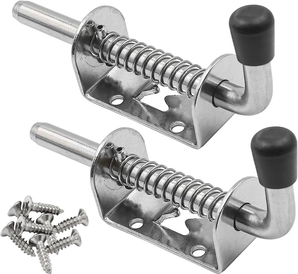 Schuifgrendel 128mm - 304 RVS - Veerbelast - Voor veelzijdig gebruik - ShopVlot