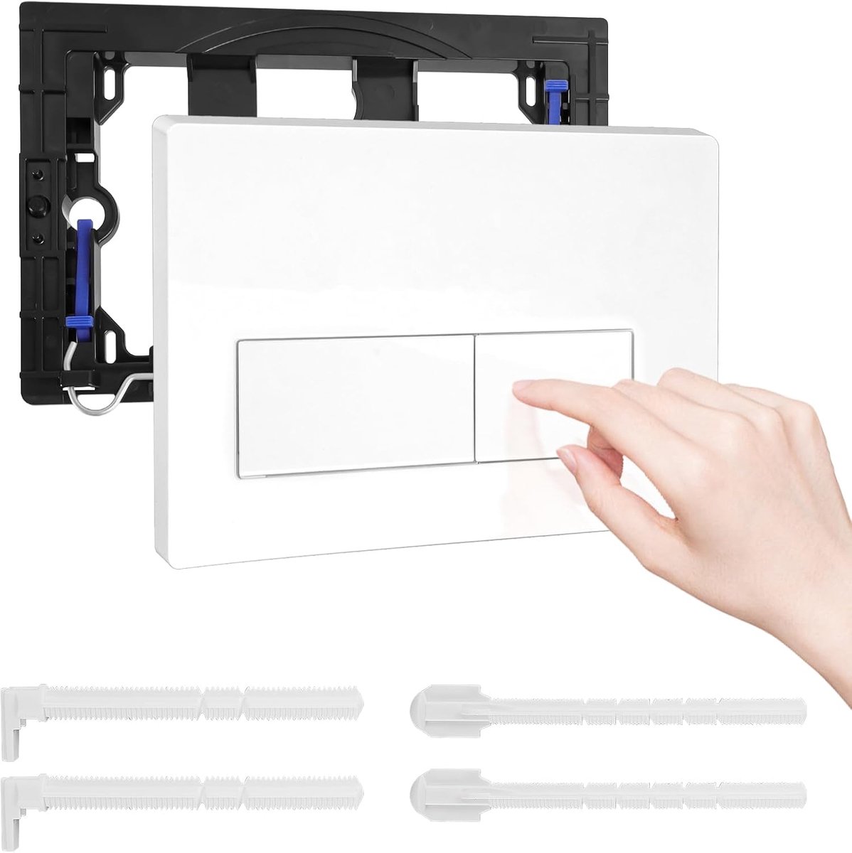 Toilet drukplaat Geberit Sigma - Glanzend wit - Inclusief spoelknopset - Perfect voor renovaties - ShopVlot
