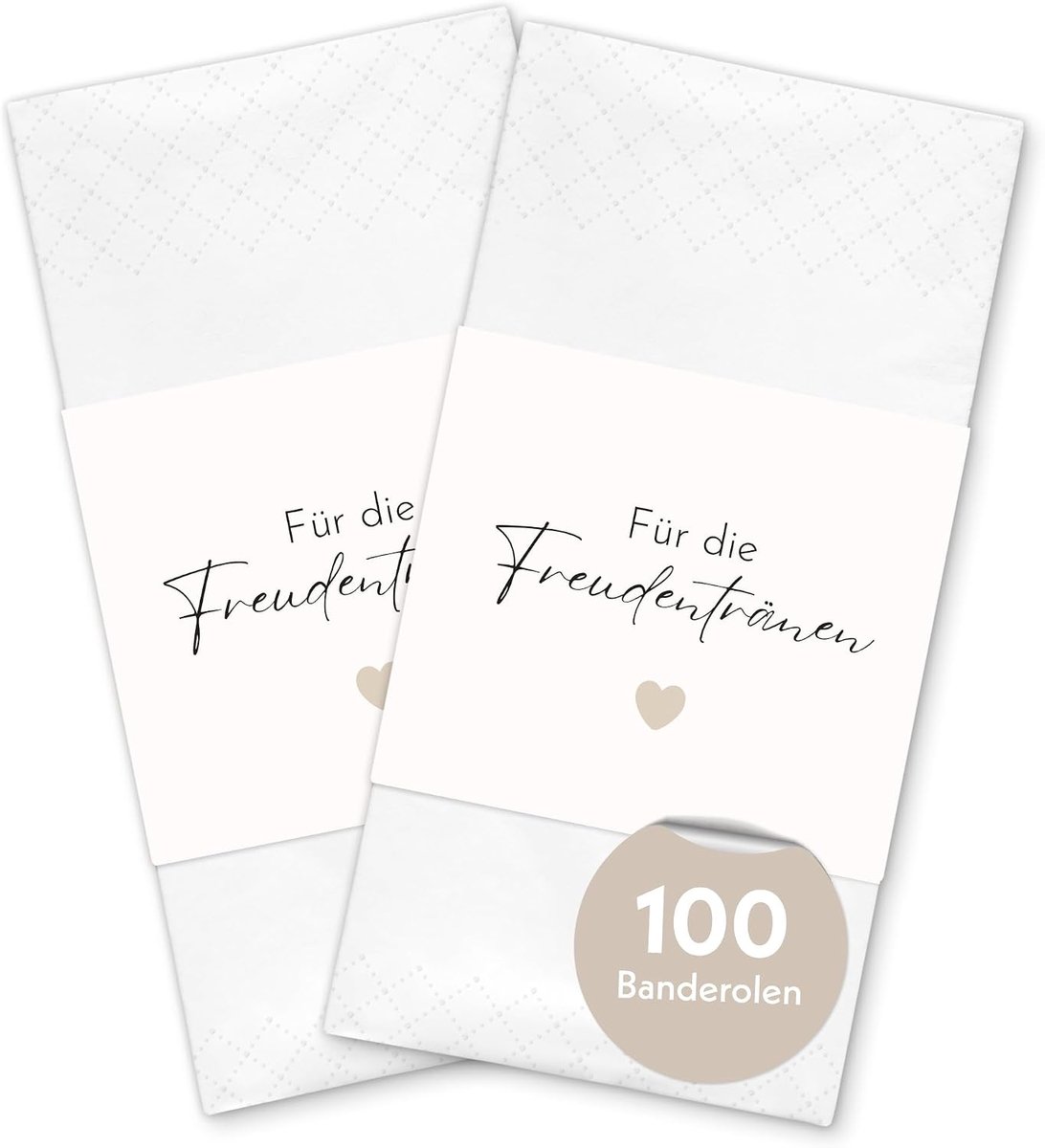 Huwelijkszakdoeken 100 x - Banderoles met harten - DIY decoratie - Persoonlijke touch voor gasten - ShopVlot