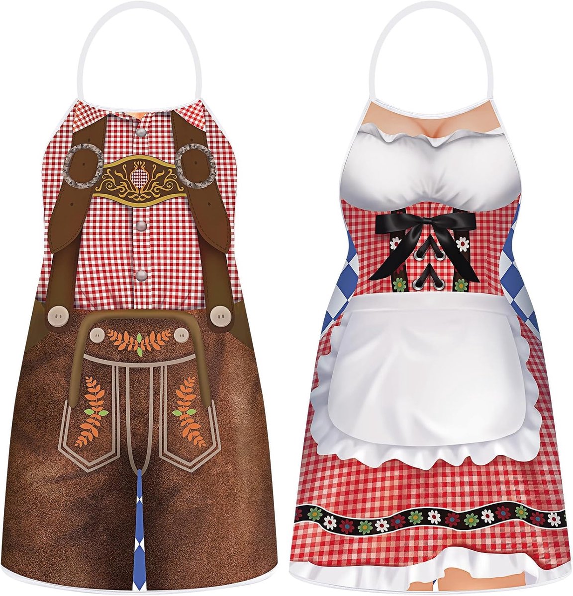 Keuken Schort Vrouwen Kookschort Mannen - Bavarian BBQ Schort - Verstelbaar - Ideaal voor Oktoberfest - ShopVlot