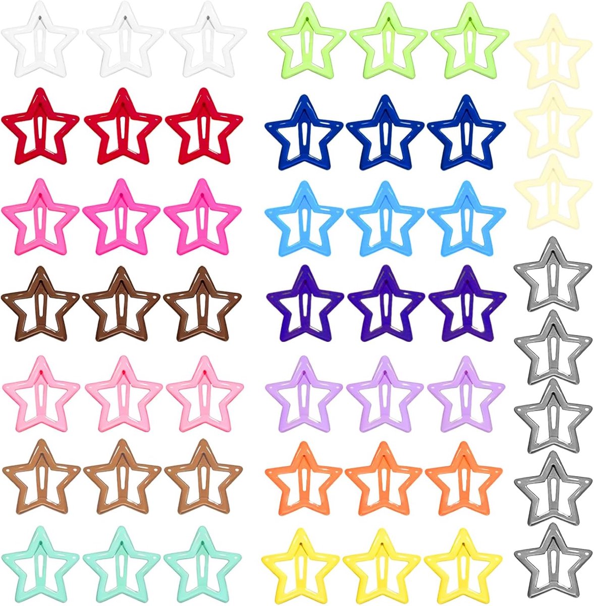 Haarspelden Sterren 50 Stuks - Metalen Sterren Clips 3cm - Kleurrijk - Perfect voor dagelijks gebruik - ShopVlot