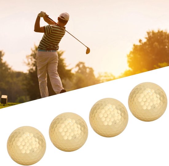 Golfballen set van 4 - Goud gecoat rubber - Verhoogde zichtbaarheid - Ideaal voor lange afstandstraining - ShopVlot — afbeelding 5