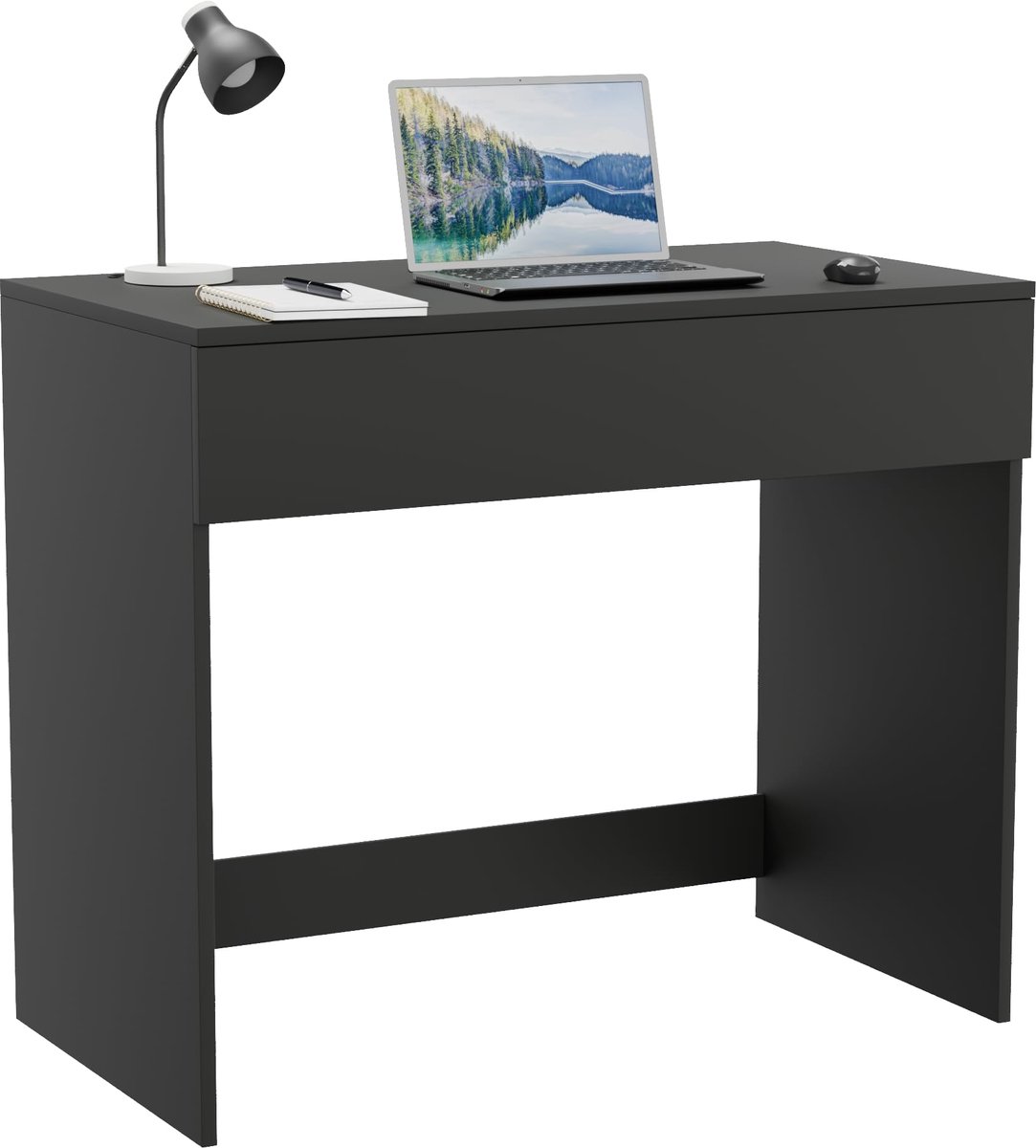 Bureau met lade 90 cm - zwart - modern design - perfect voor thuiswerk - ShopVlot