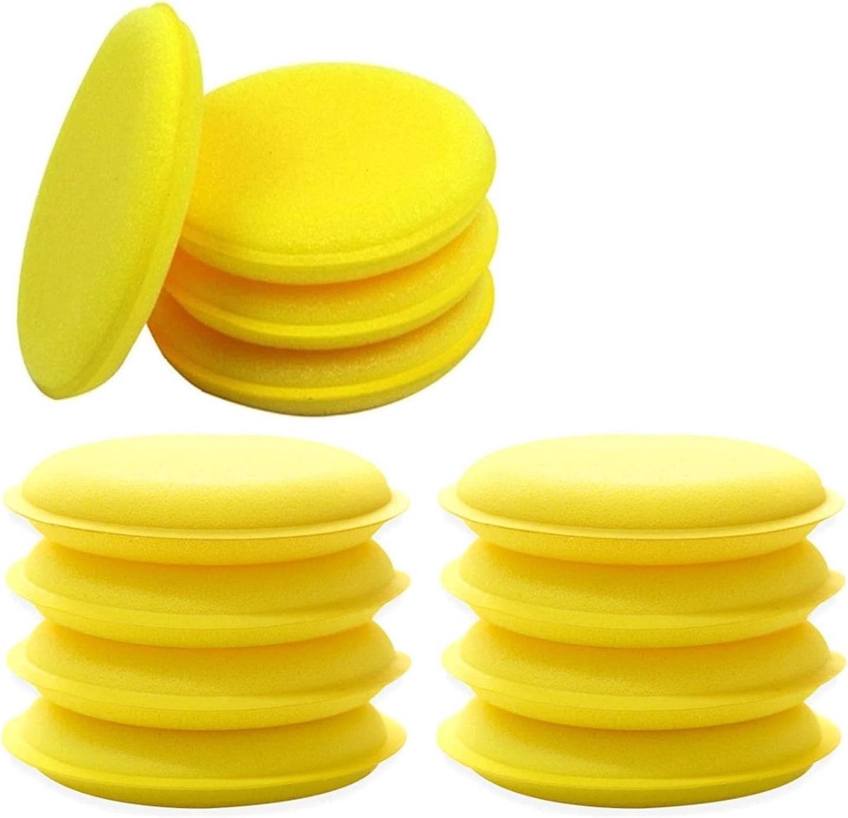 Set van 12 Stuks Schuim Auto Was Applicator Pads voor Polijsten, Waxen en Reinigen van Auto's - Geel