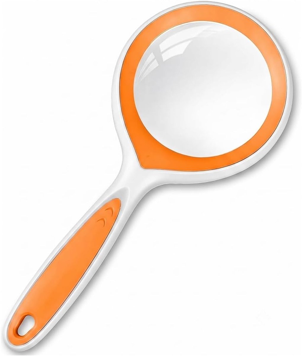 Cirkelvormige handloep met glazen lens, ideaal voor lezen, verzamelen, knutselen en detailwerk, 20 cm lang en 8,5 cm breed