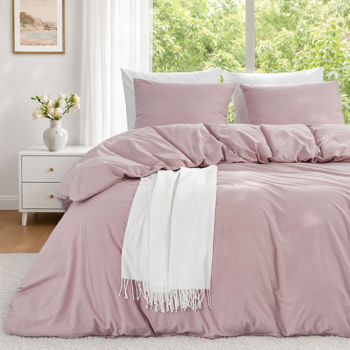 Dekbedovertrek set 240 x 220 cm - 100% katoen - voorgekrompen - comfortabele slaapervaring - ShopVlot