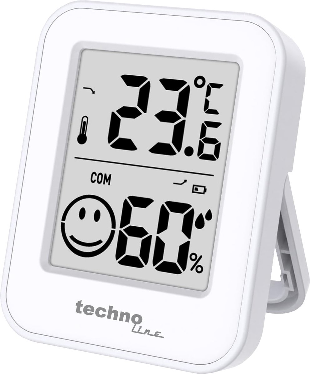 Thermo-hygrometer binnen en buiten - wit - temperatuur- en luchtvochtigheid - meet comfort en trend - ShopVlot