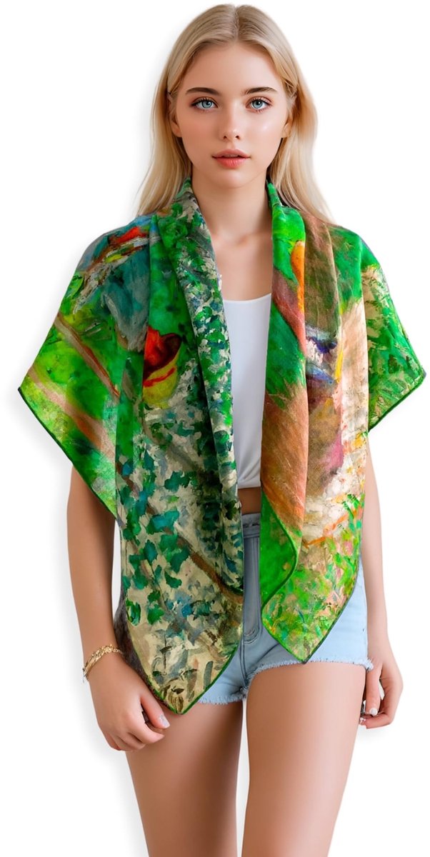 Pashmina sjaal 90x90 cm - kasjmier - artistiek design - ultralicht elegant cadeau - ShopVlot