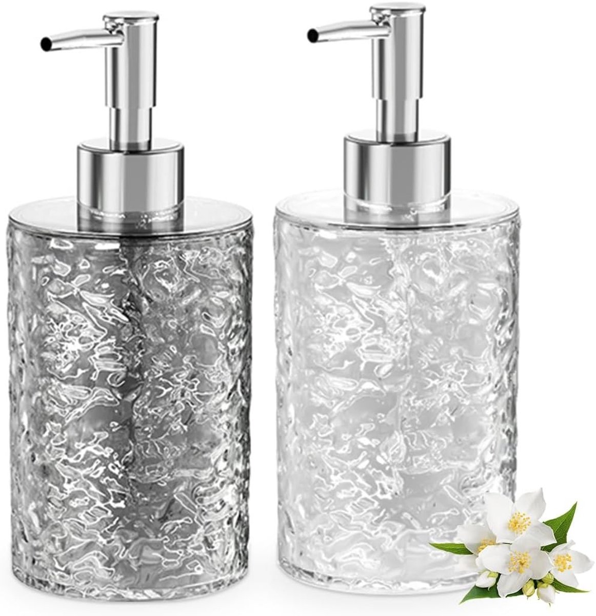 Set van 2 Herbruikbare Plastic Zeepdispensers van 400ml voor Keuken en Badkamer, Ideaal voor Handzeep en Afwasmiddel