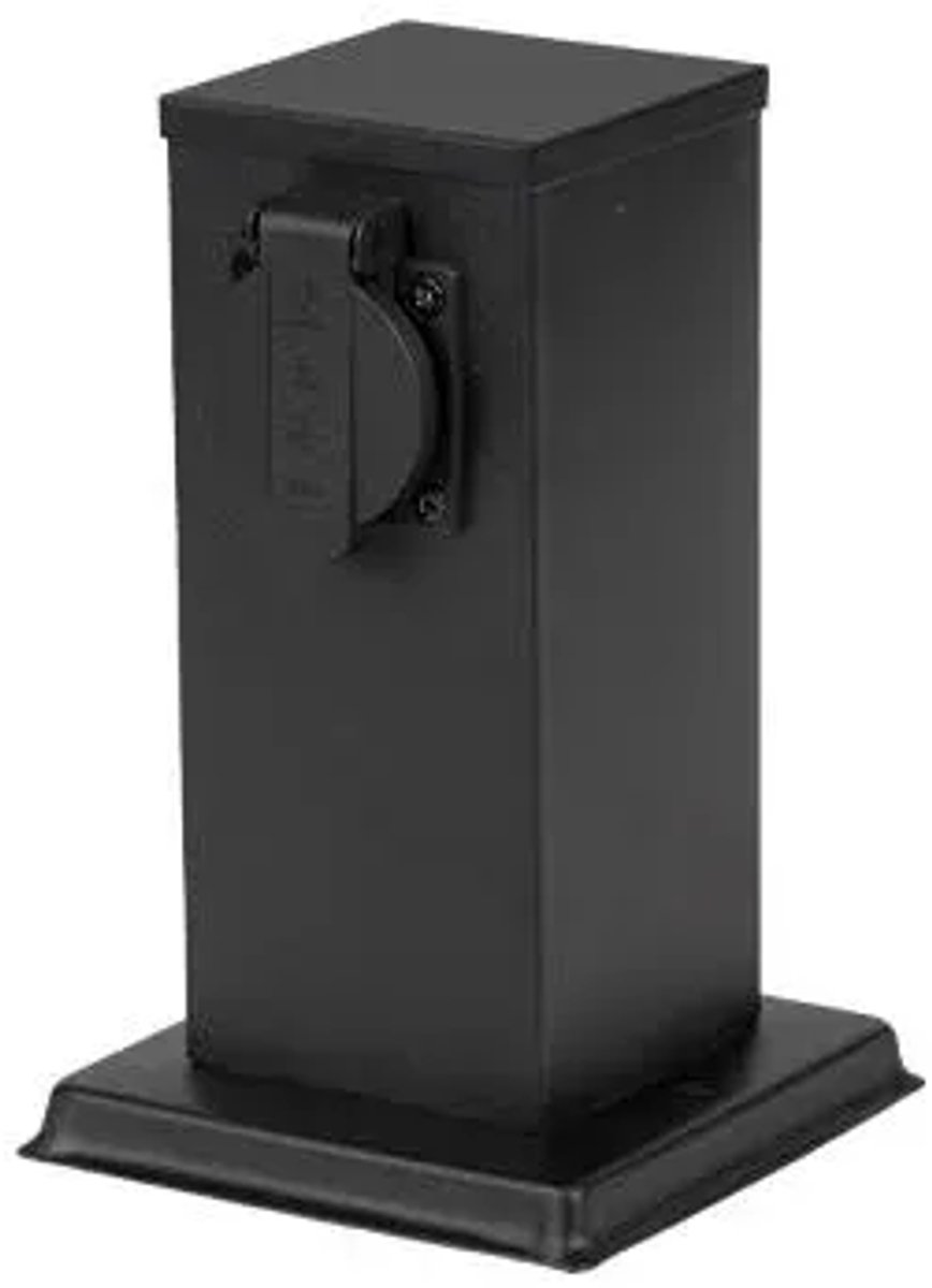 Buitenstopcontact - Tuinpaal Ontario 230V - Met 2 stopcontacten - Zwart