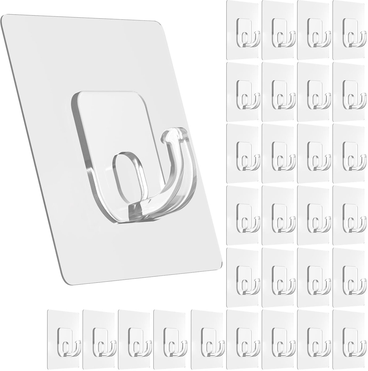 Kleefhaken extra sterk - transparant - zelfklevend - ideaal voor keuken en badkamer - ShopVlot