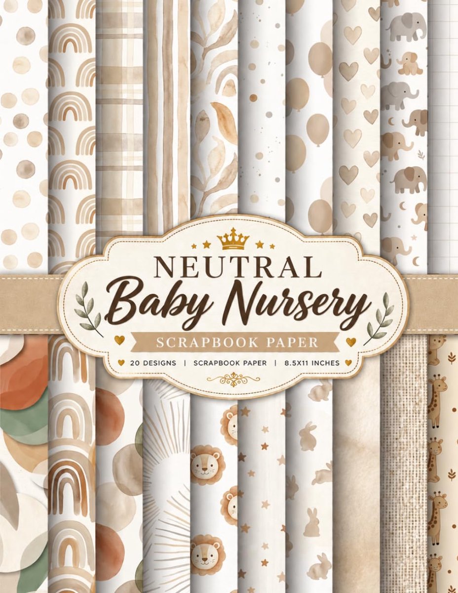 Scrapbookpapier 8,5 x 11 inch - Boho beige dubbelzijdig - Minimalistische ontwerpen - Perfect voor DIY projecten - ShopVlot