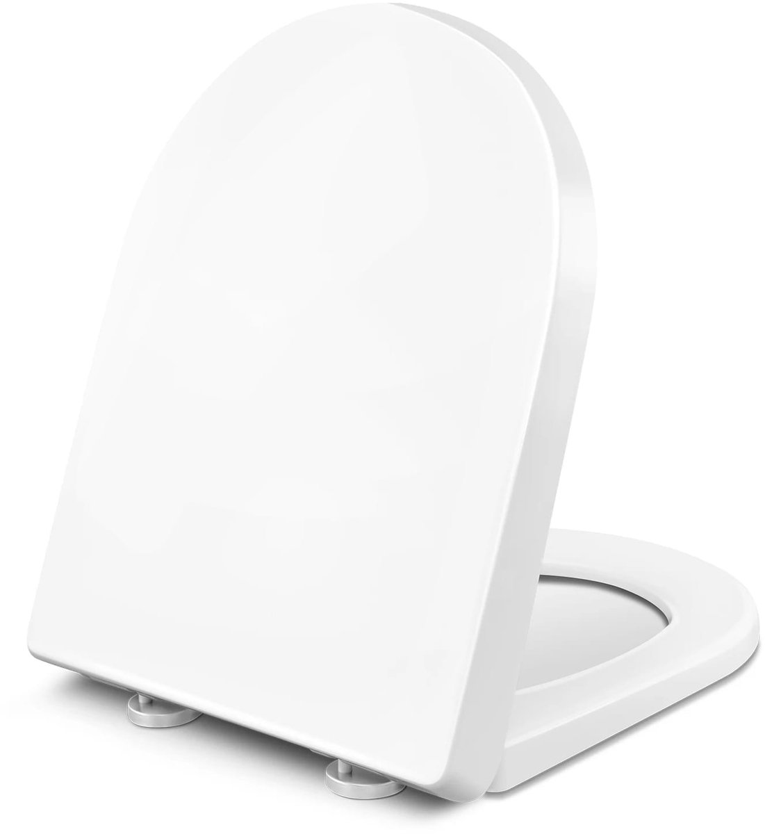 Toiletbril Wit - Soft-close sluiting - Stille, zachte werking, Gemakkelijk schoon te maken - U-vorm