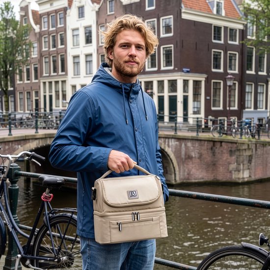 Brisby Kolftas 11 Liter - Koeltas voor Moedermelk & Borstkolf - 2 Geïsoleerde Vakken - Inclusief 2 Koelelementen - Tot 10 Uur Koel - Natural Champagne van Brisby — afbeelding 2