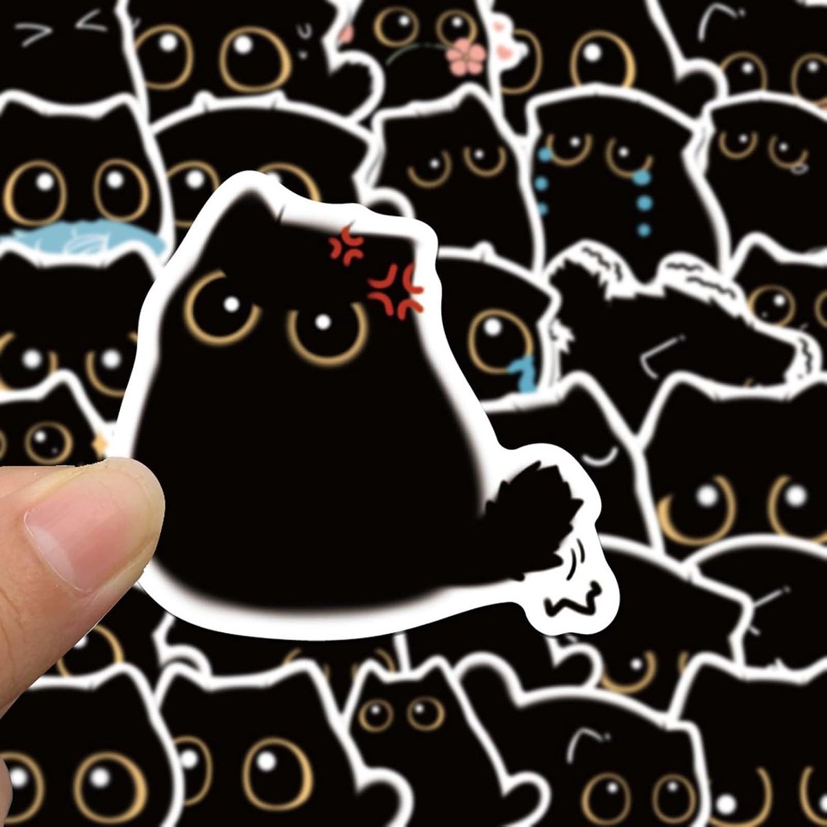 Schattige Kat Stickers Set van 40 Stuks, Waterdichte Vinyl Decals voor Laptops, Waterflessen en Skateboards, Perfecte Kawaii Dieren Stickers voor Kinderen en Volwassenen