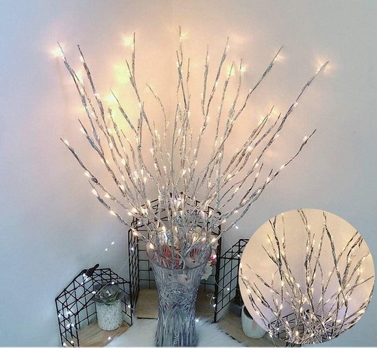 6 Pack LED Twig Lamp met Batterij - Verlichte Wilgen Takken voor Kerst, Feestdecoratie en Binnen-Buiten Gebruik