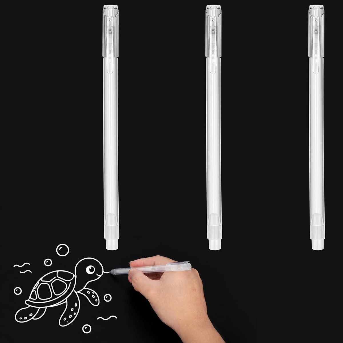 Gelpennen Set - Gebroken Wit - 14,5 x 1 x 1 cm - Sneldrogende Kunstpennen voor Donker Papier - Voor Creatieve Gebruikers