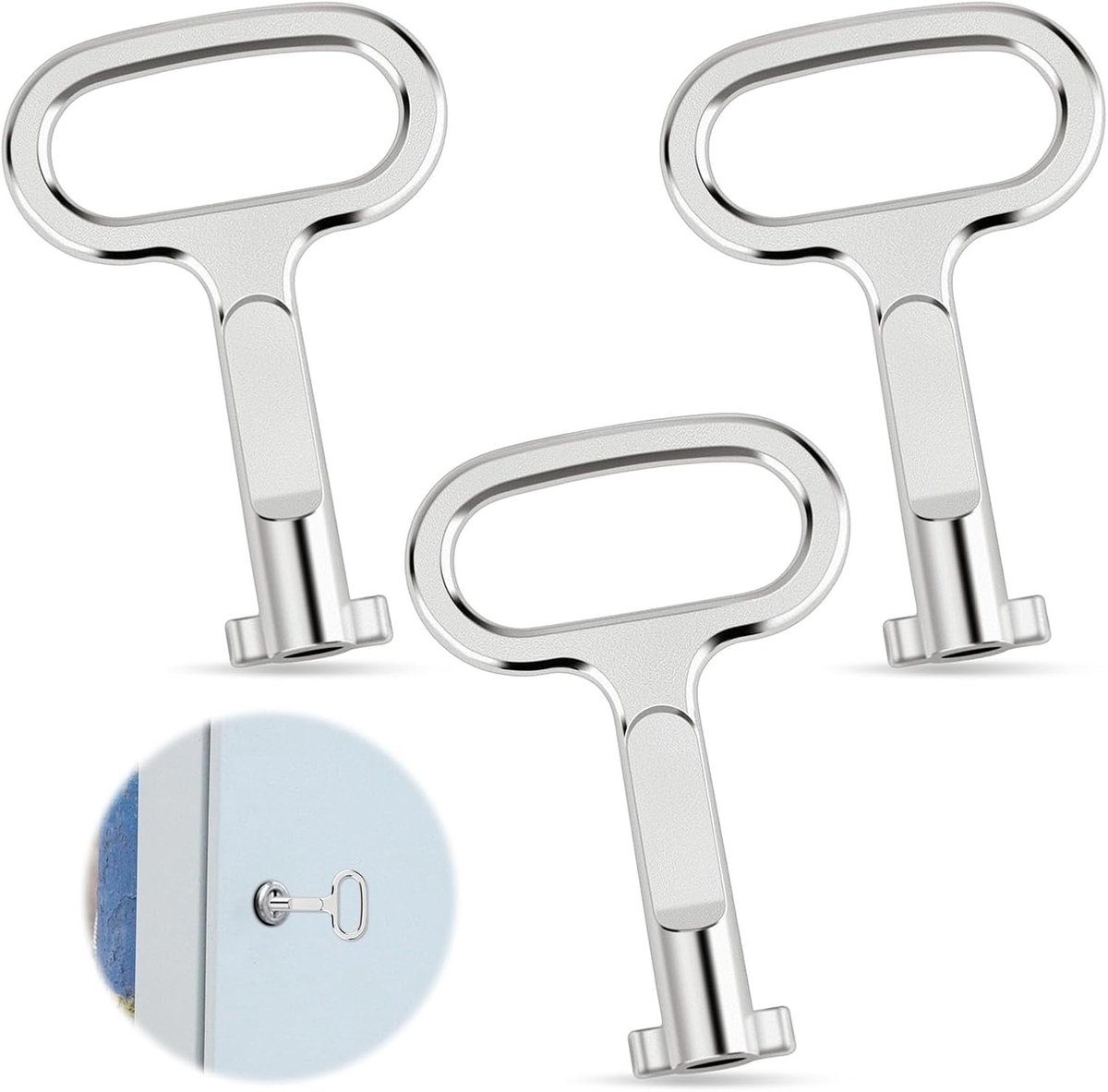 Schakelkastsleutel - Zilver - 51 x 34 mm - Zinklegering - Voor Schakelkasten en Vermogenskasten