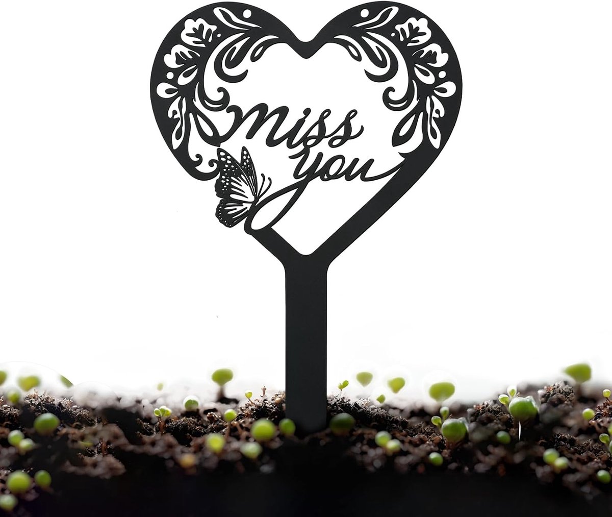 Hartvormige Decor Begraafplaats Plug, Metalen Begraafplaats Stake, Ingevoegd Ornament Grond Ornamenten, Memorial Tuin - ShopVlot