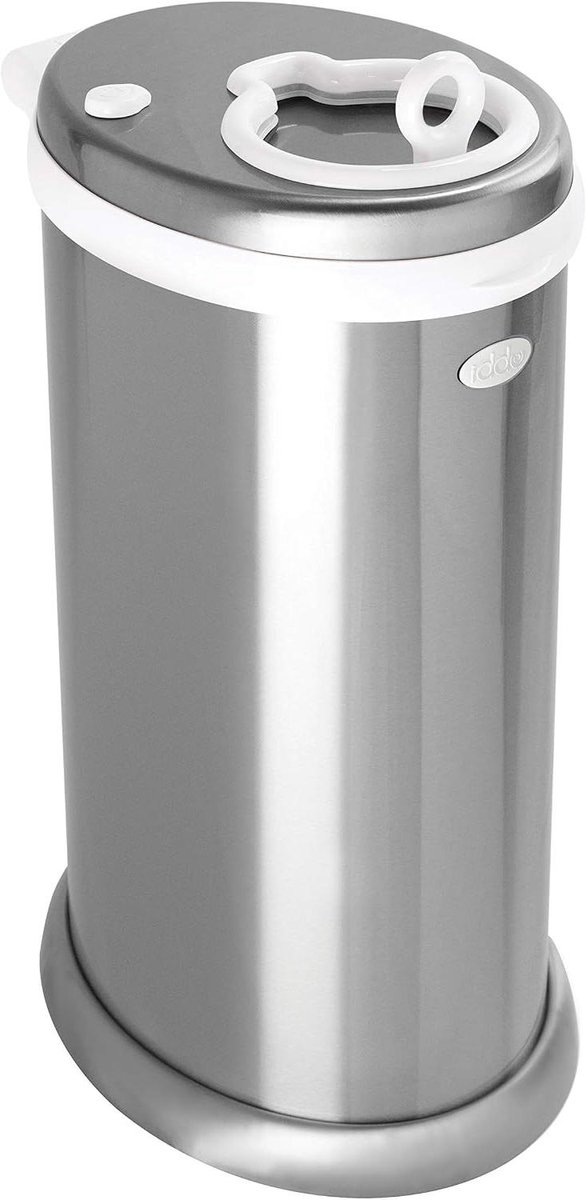 Luieremmer Staal - Afvalbak Baby - Geurvrij Houden - Kinderveilig Slot - 13 Gallon - Zilver