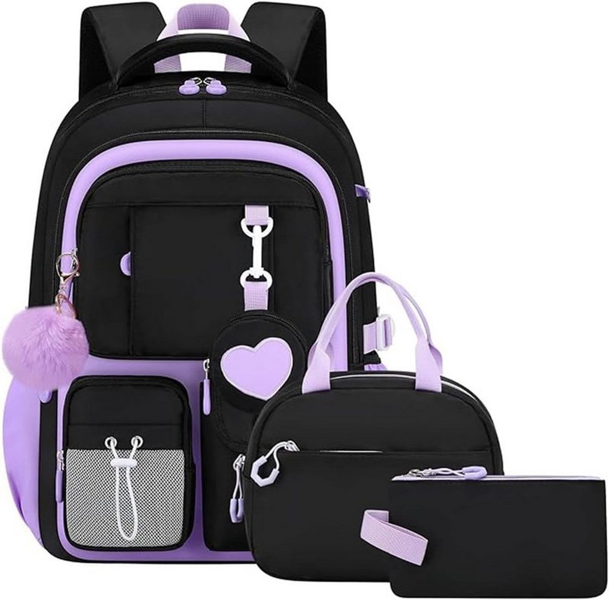 Schooltas Geschikt voor meisjes, tienerschooltas, schattige stijl, 23 liter, Geschikt voor leerlingen van groep 3 t/m 7.