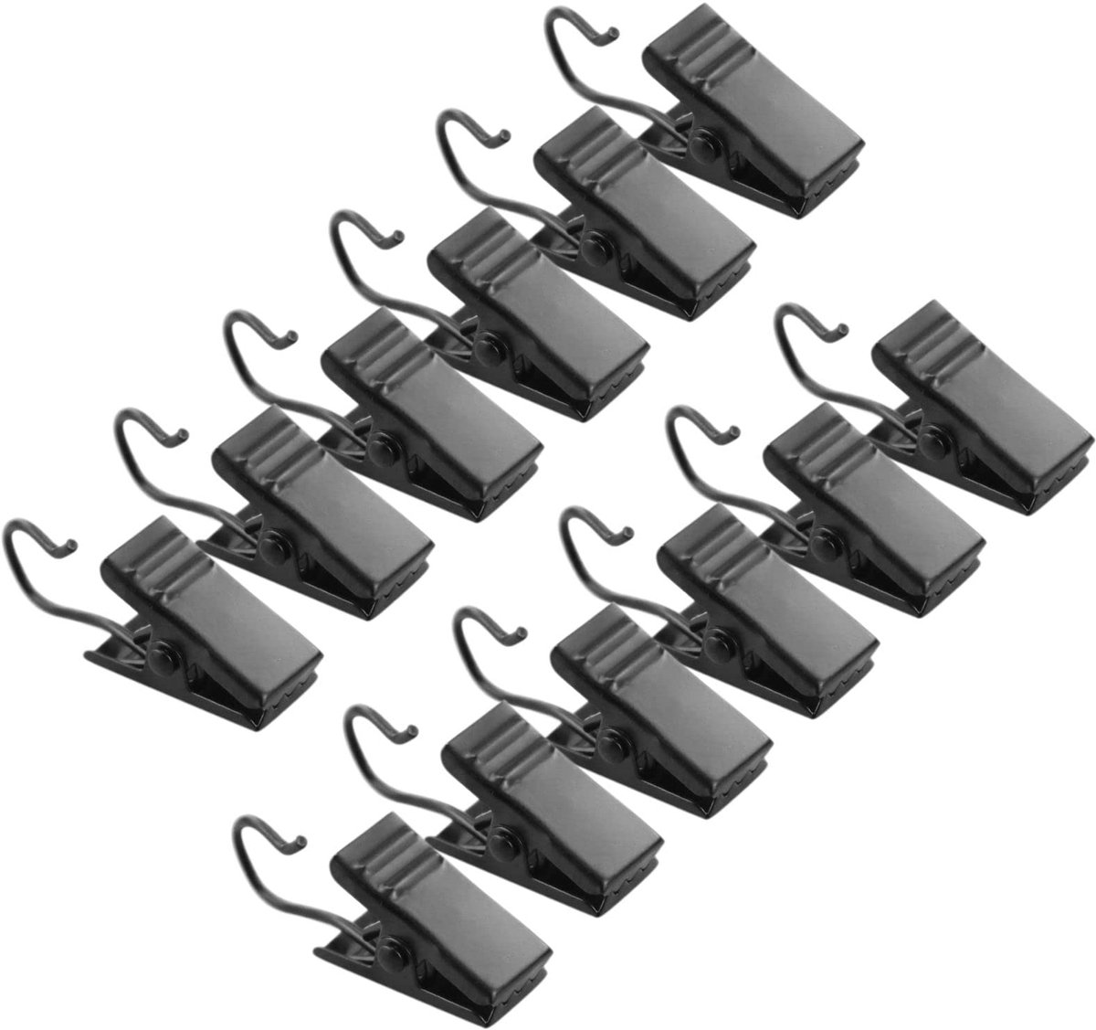 Gordijnhaken 30 stuks - Zwart - Mini-haken - Voor gordijnen en foto's - ShopVlot