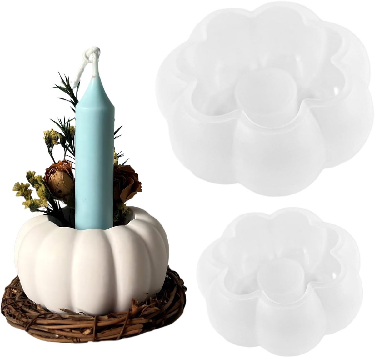 Pompoen gietvormen 2 stuks - siliconen - Halloween pompoenvorm - ideaal voor zelfmaakprojecten - ShopVlot
