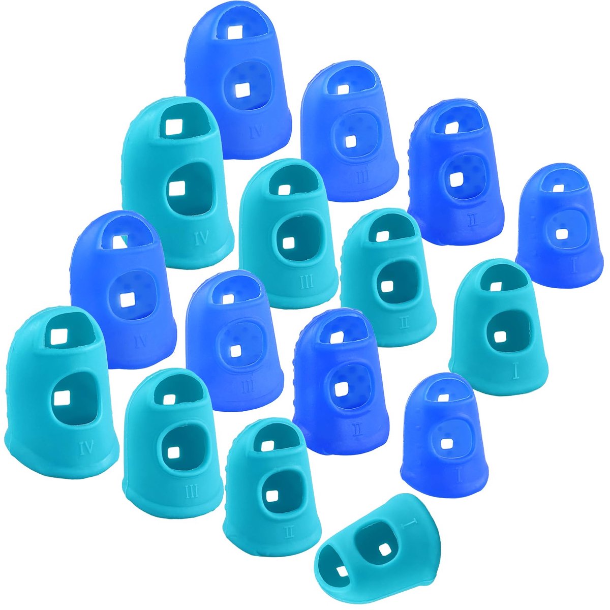 Vingertoppen 16 stuks - Siliconen vingerpads - 4 maten - Bescherming bij geld tellen - ShopVlot