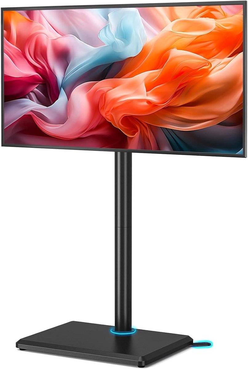 TV standaard - Vloerstandaard TV - TV opstellen - In hoogte verstelbaar - 32-55 inch - Zwart
