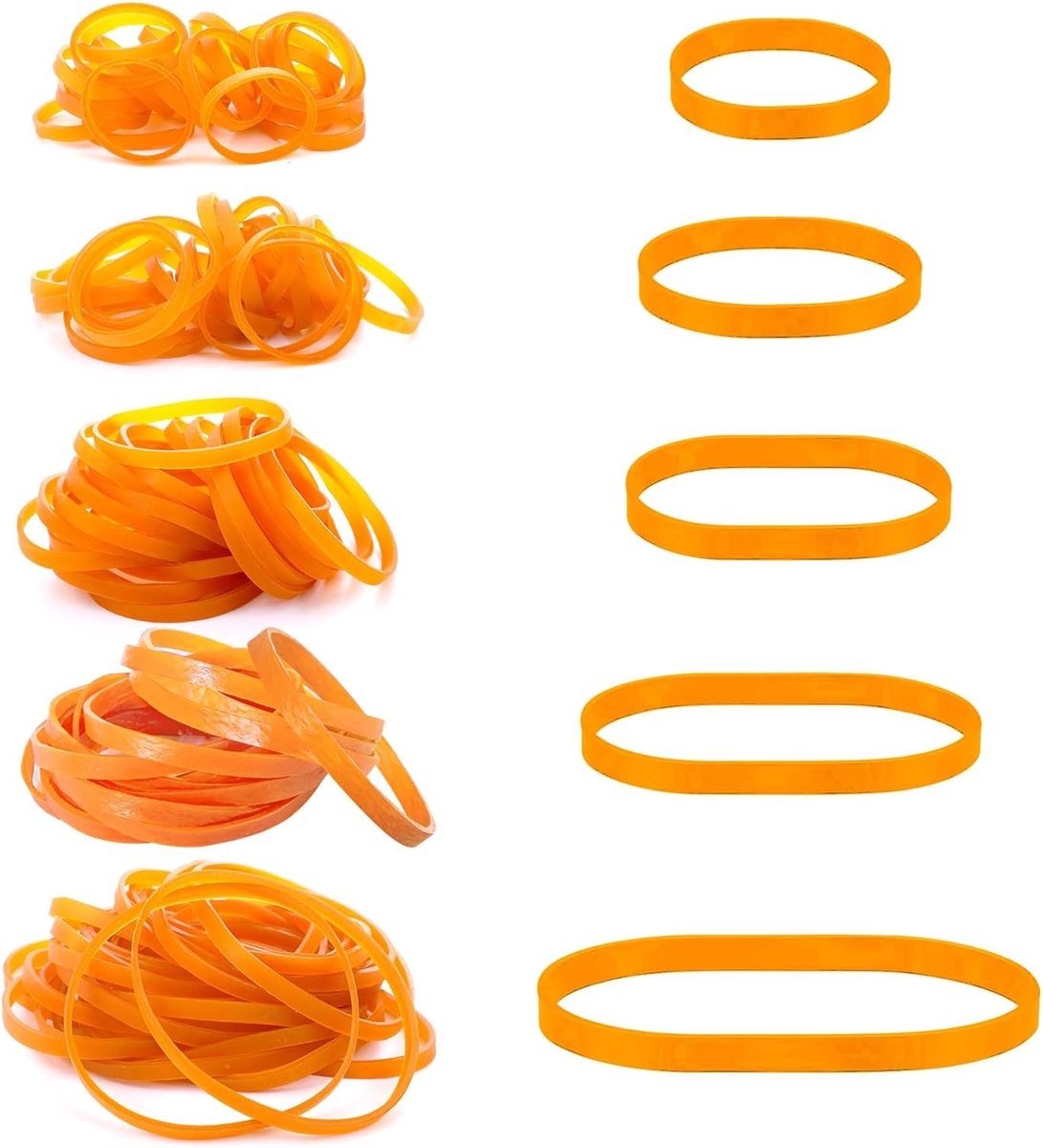Gele Grote Elastieken - 100 Stuks - Zware Rubber Ringen, Weerbestendig, Ideaal voor Camping en Organisatie - Verkrijgbaar in 5 Maten (2.5/4/5/7/8cm x 5mm)