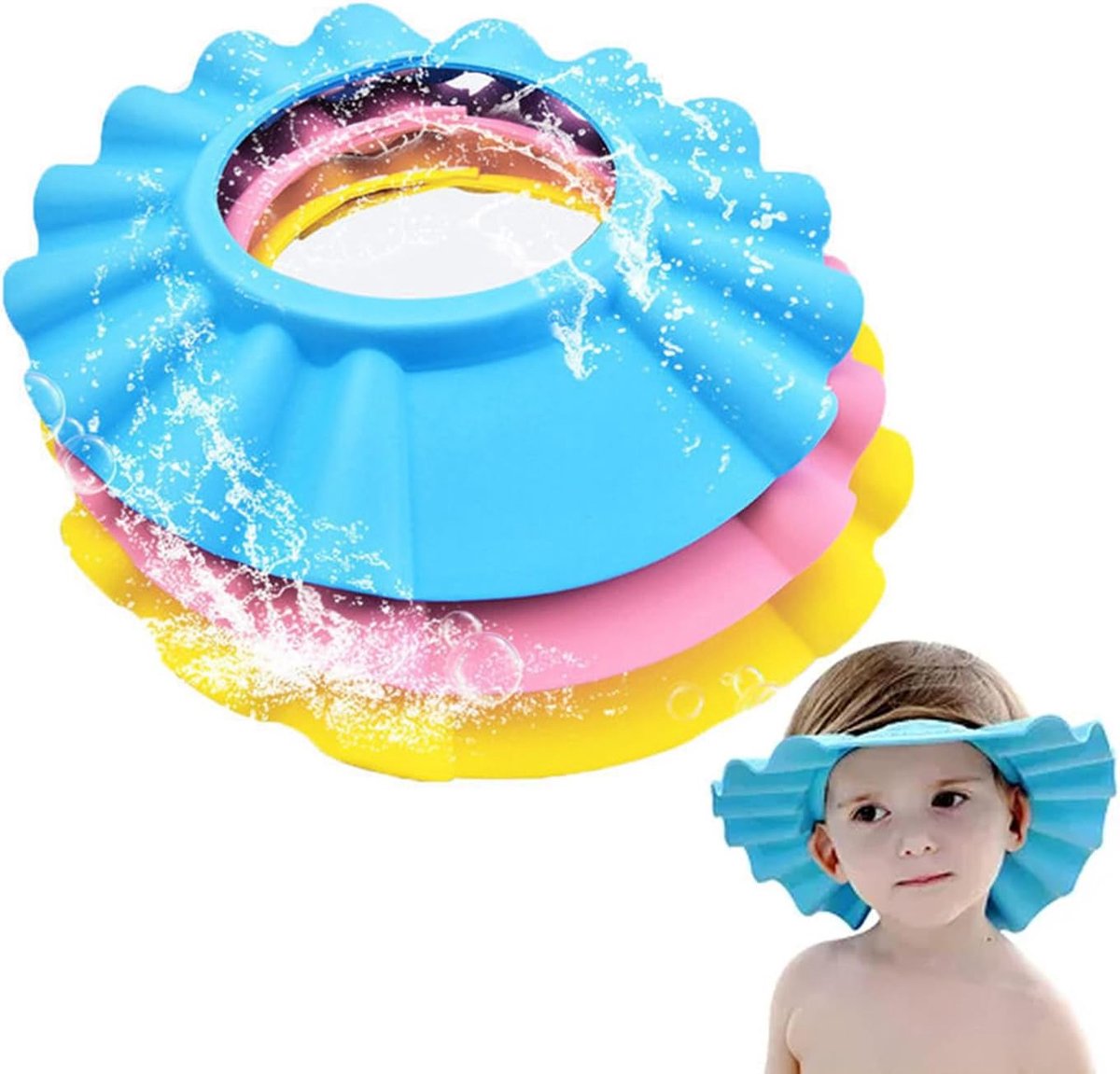 douchekapjes voor kinderen en baby's - siliconen - verstelbaar - shampoobescherming - ShopVlot