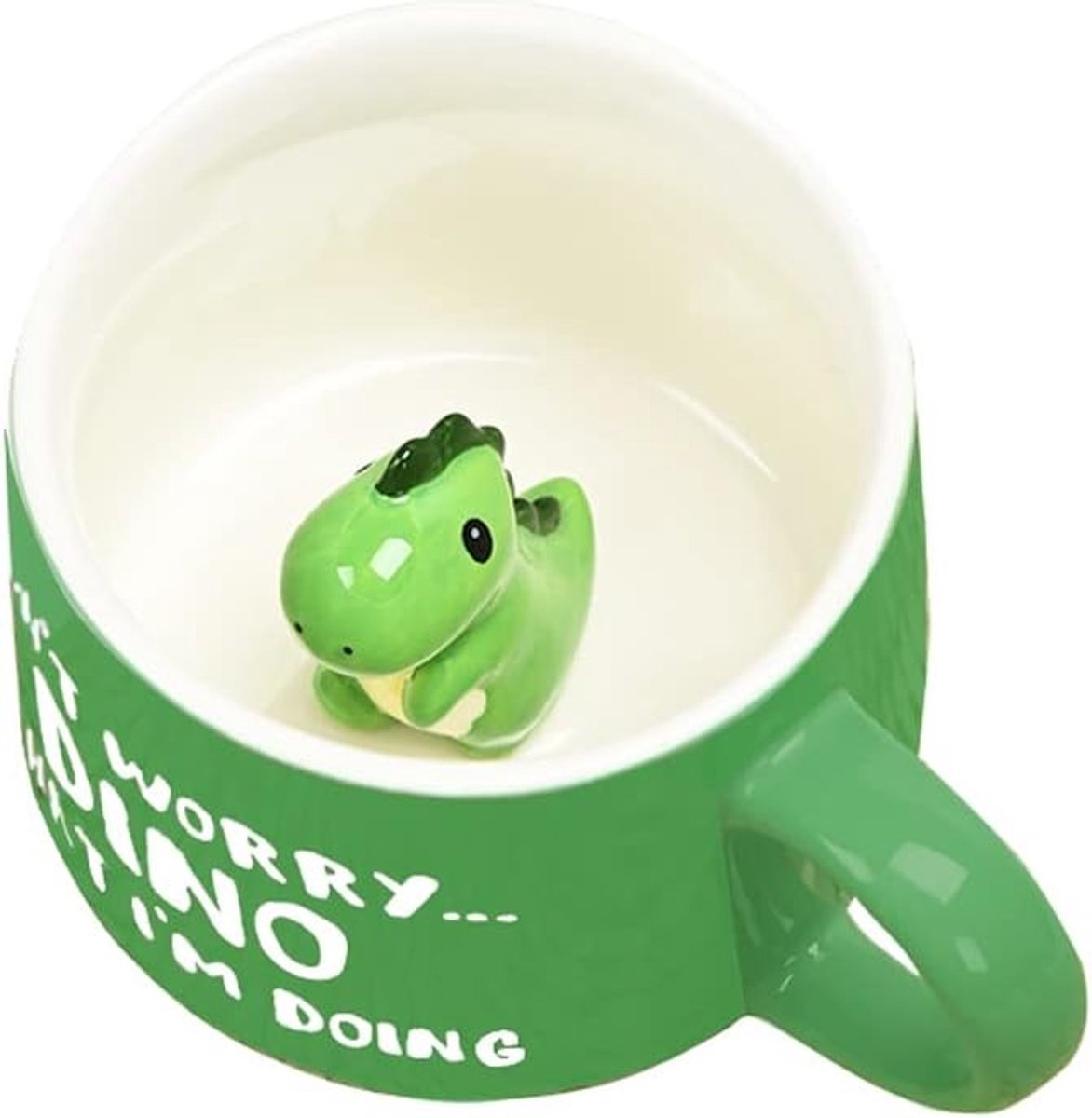 Schattige keramische dinosaurustas voor koffie en cappuccino, gepersonaliseerd cadeau voor vrienden en familie, uniek en leuk voor elke gelegenheid