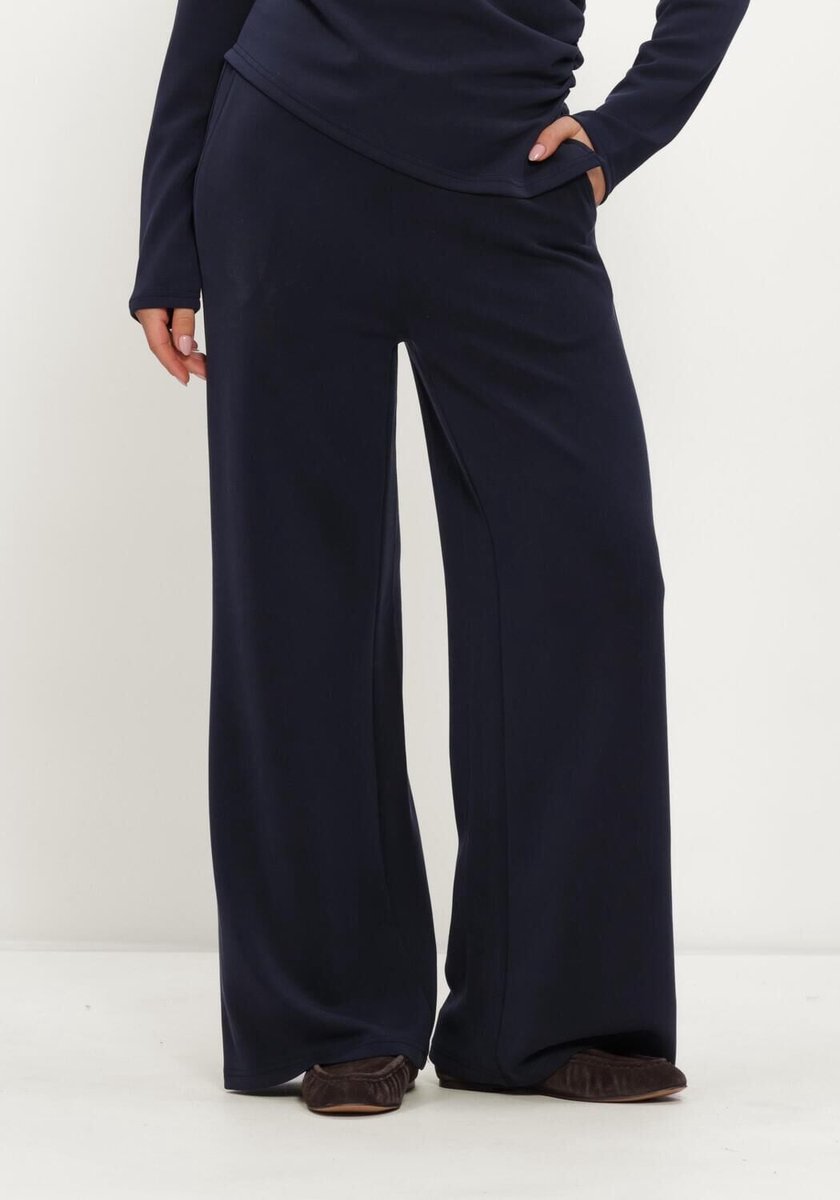 My Essential Wardrobe Mwhelle Wide Pant Long Broeken Dames - Donkerblauw - Maat M