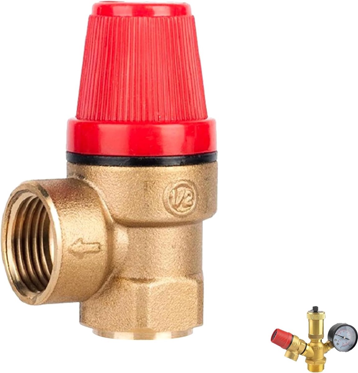 Veiligheidsklep 1/2 Inch - Drukbestendige Veiligheidsklep tot 3 Bar voor Water en Olie, Betrouwbare Waterafvoer en Drukregulatie