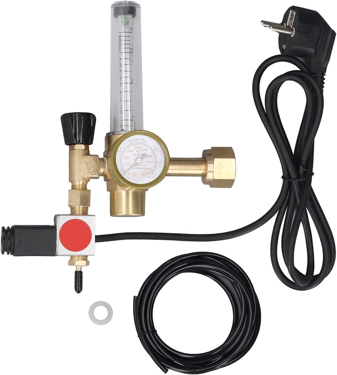 CO2 Regulator met Solenoid Ventiel en Flowmeter voor Hydroponics en Kweekruimtes - EU Plug 220V, Efficiënte Gasregulator voor Binnengebruik