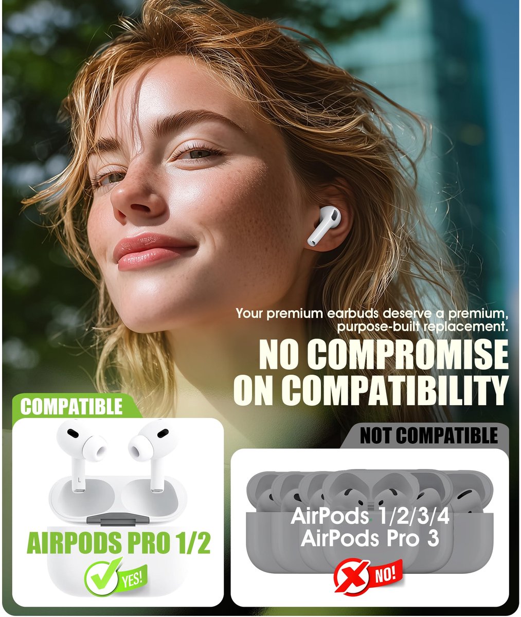 Oordopjes vervangend voor Airpods Pro - medium - zachte siliconen - ruisonderdrukking - ShopVlot
