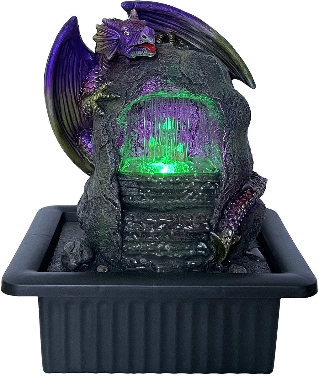 Waterfontein 21x17,5x25 cm - Crystal Protector - LED-licht - Creëer rustgevende sfeer - ShopVlot