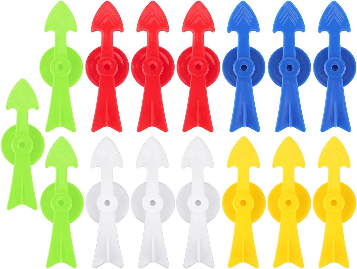 15 Stuks V-vormige Speel Spinner Pointers - 7 cm, 5 Kleuren, Vervangstukken voor Bordspellen en Educatieve Activiteiten